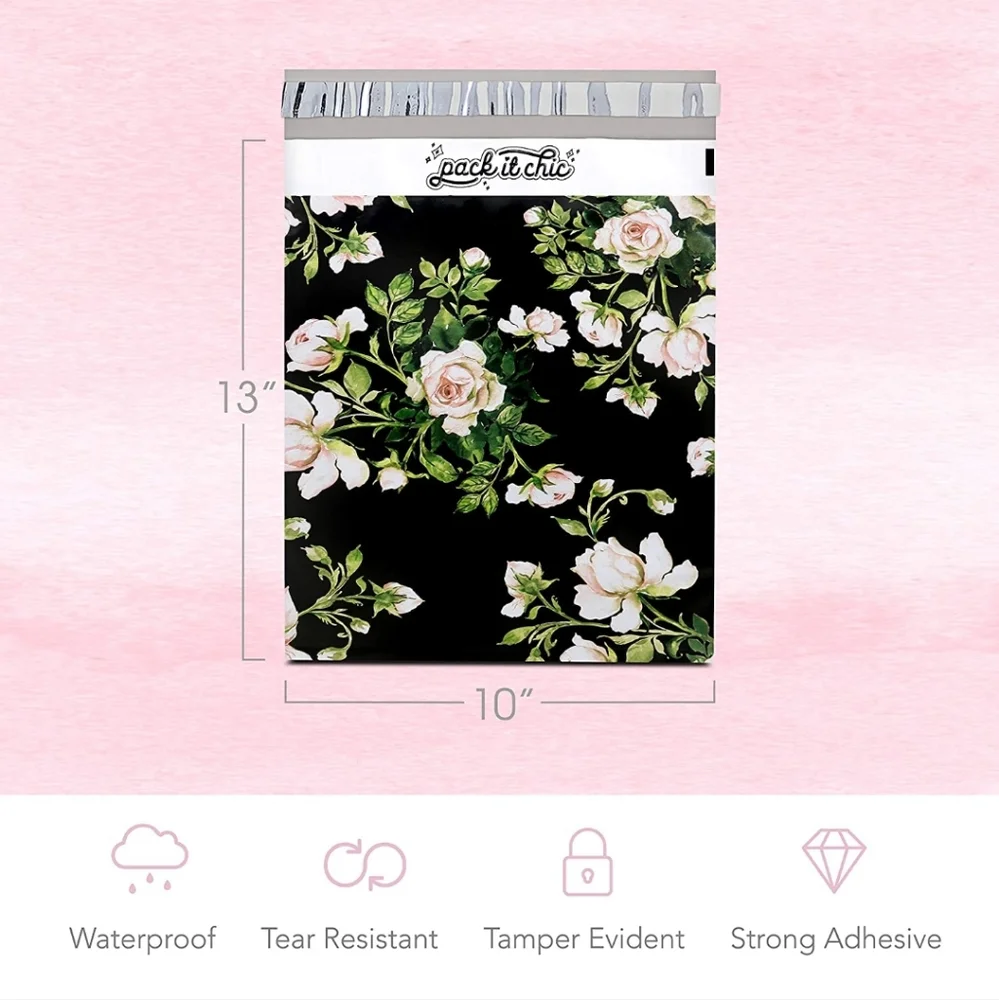 15 count pink floral polymailer packages